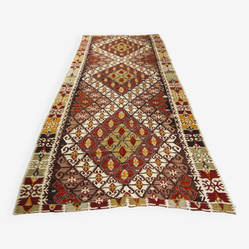 Turkish kilim rug,380x155 cm,MYK-1151.