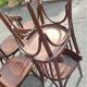 Series of 6 curved beech bistro chairs from Thonet around 1920/30