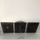 Mirror triptych Barber brass nickeled vintage 1920, 28x67cm