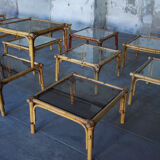 Set of eighteen rattan coffee tables 1950'