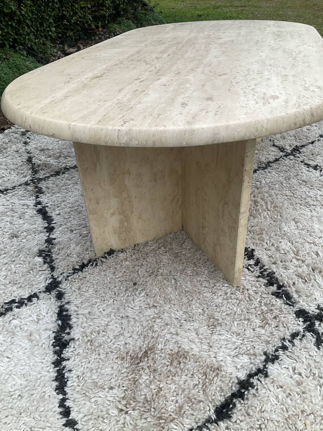Travertine coffee table, 1970s.
