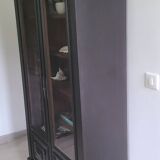 Old black Napoleon III display case, dresser, cabinet of curiosities, storage unit