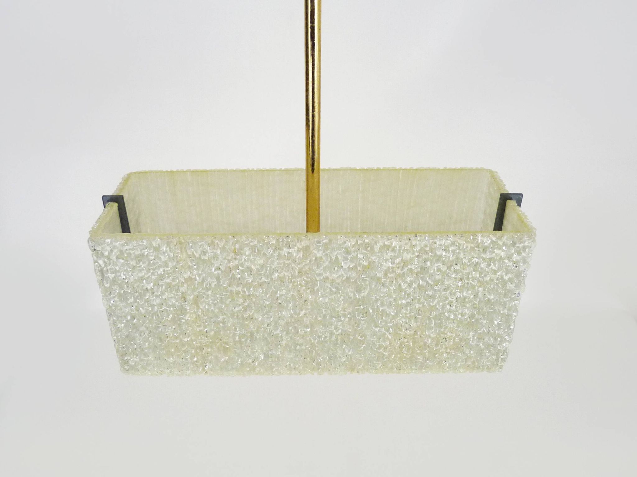 Modernist brass and perspex chandelier Maison Arlus France from the 1950s