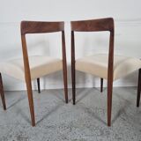 6 Scandinavian rosewood lubke chairs, 60s