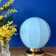 Vintage Art Deco blue opaline globe table lamp