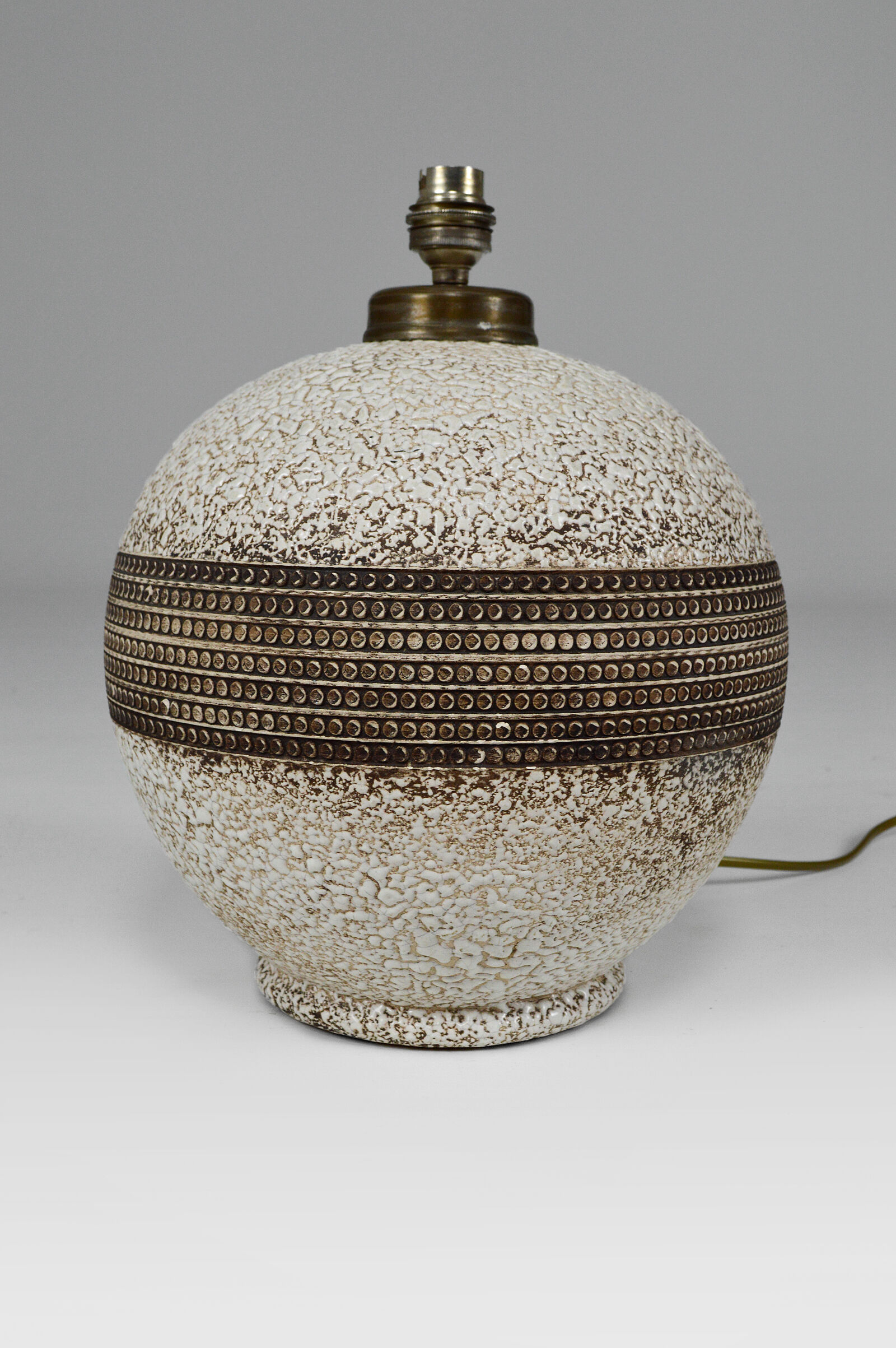 Round art deco ceramic lamp besnard style