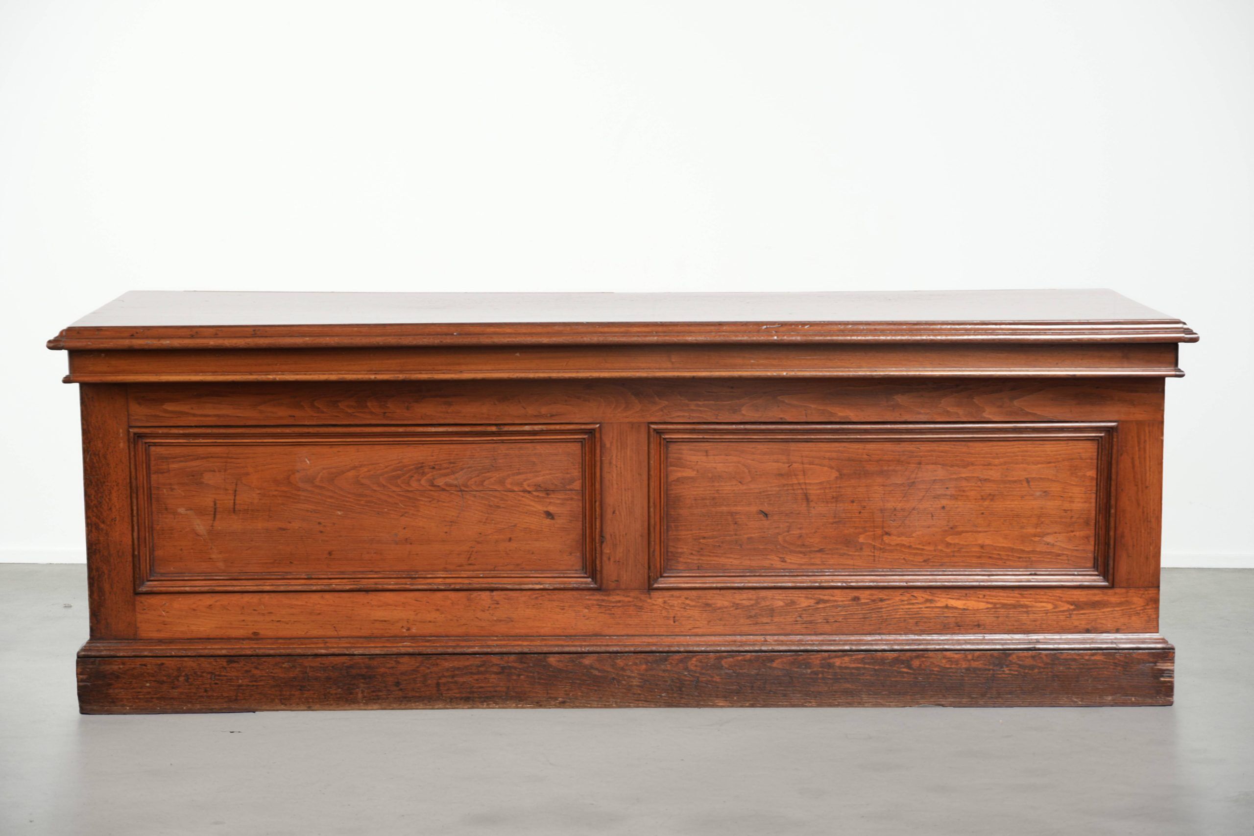 Large antique English shop counter / fabric counter from the 19th century