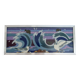 Futuristic tapestry, made of wool, framed, seagulls, ocean, fish, 1970.