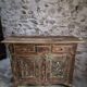 French rustic buffet in walnut, 18th century, 3 drawers and 2 doors.