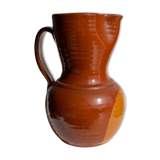 Two-tone brown ceramic wine pitcher H: 24cm