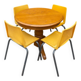 Vintage 70s table and 4 chairs set