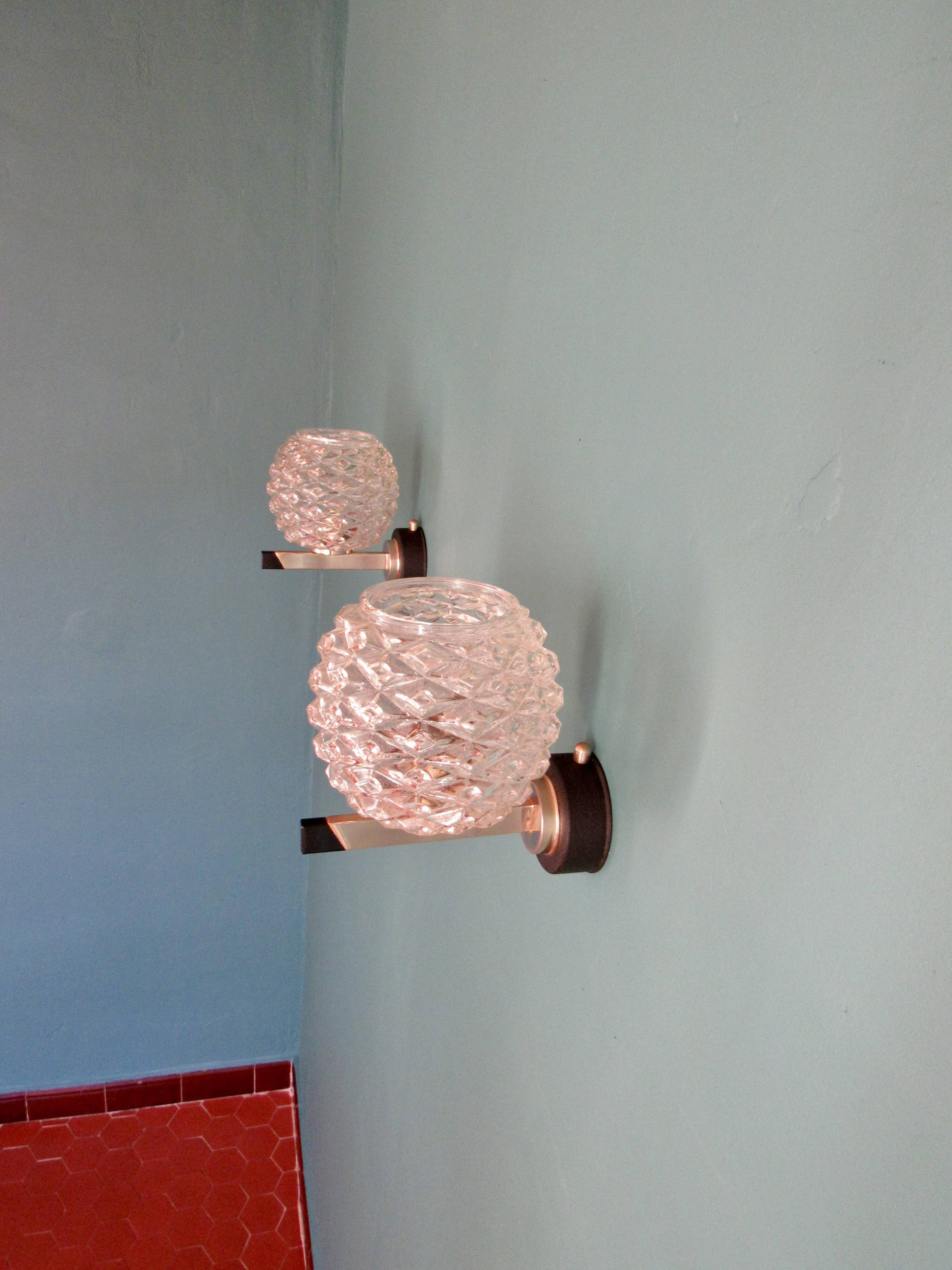 Paire d'appliques murales forme ananas