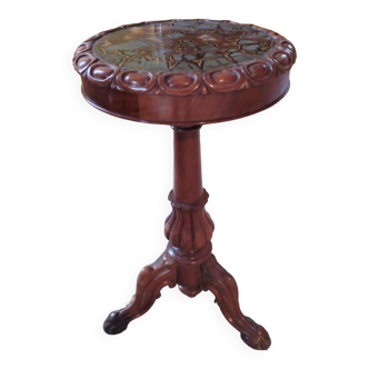 Table basse antique milieu '800 Luigi Filippo en cerise