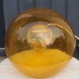 Parscot amber bubbled glass ball design pendant from the 70s