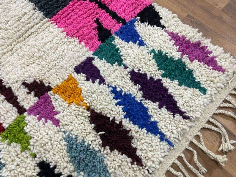 Berber Mrirt rug, handmade in Morocco, 100% wool 3X2m