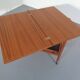 Teak Flip-Flop Expandable Cart with Removable Tray by Grete Jalk for Poul Jeppesens Møbelfabrik, Denmark, 1960s