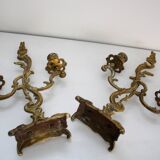 Pair of gilded bronze candlesticks
