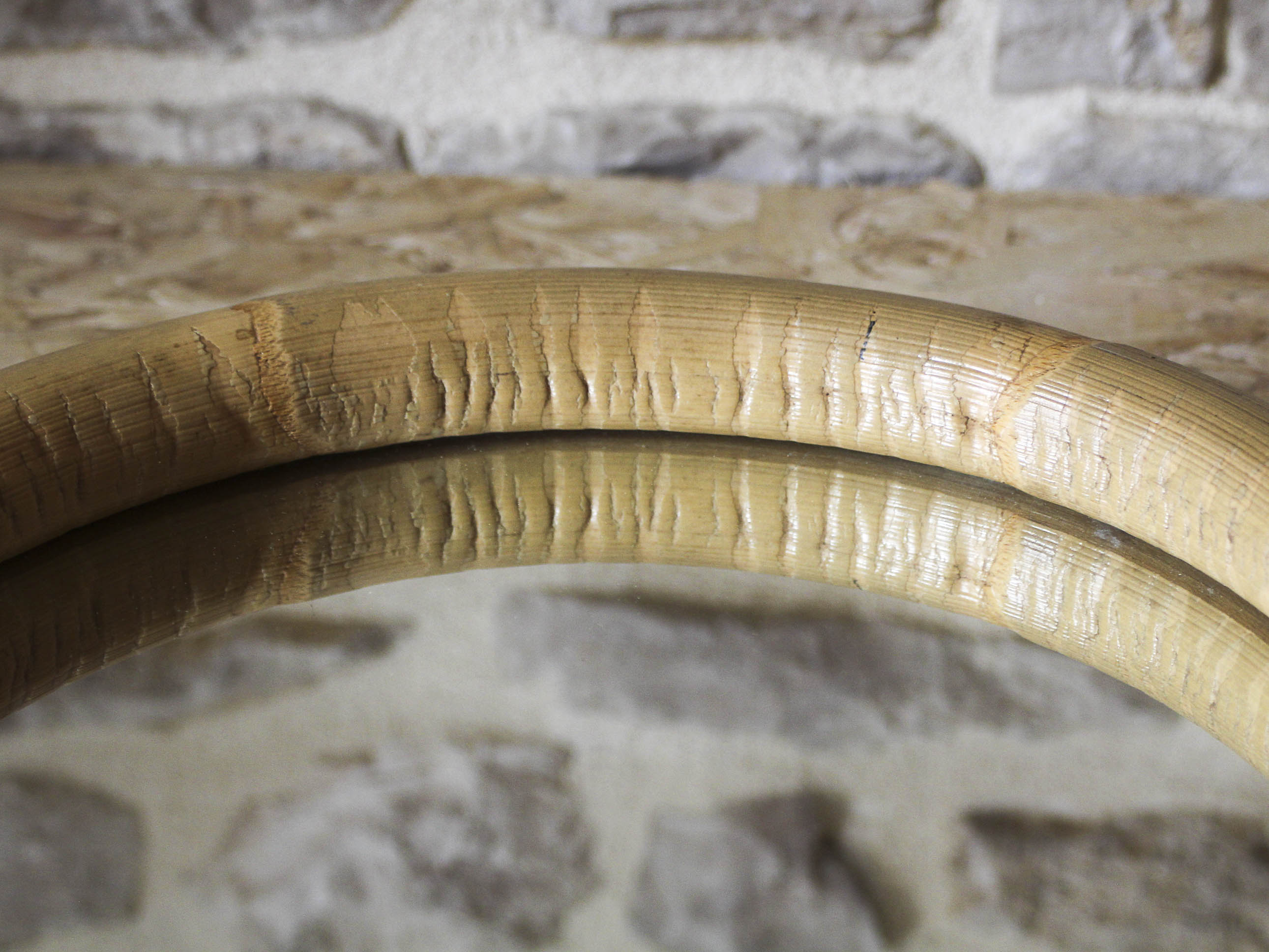 Round bamboo mirror 32cm