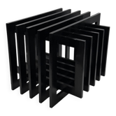 Table d'appoint sculpturale en bois noir, France années 1980