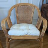 Pair of rattan armchairs