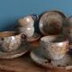 Tea or coffee service in Puisaye stoneware, signed Jean-Pierre Prud’homme