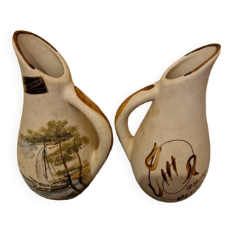 2 Vases, Asian pitcher signed gazalas