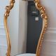 Miroir en en résine dorée années 50-60