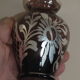 Small Holy Grail vase in purple crystal and silver inlays