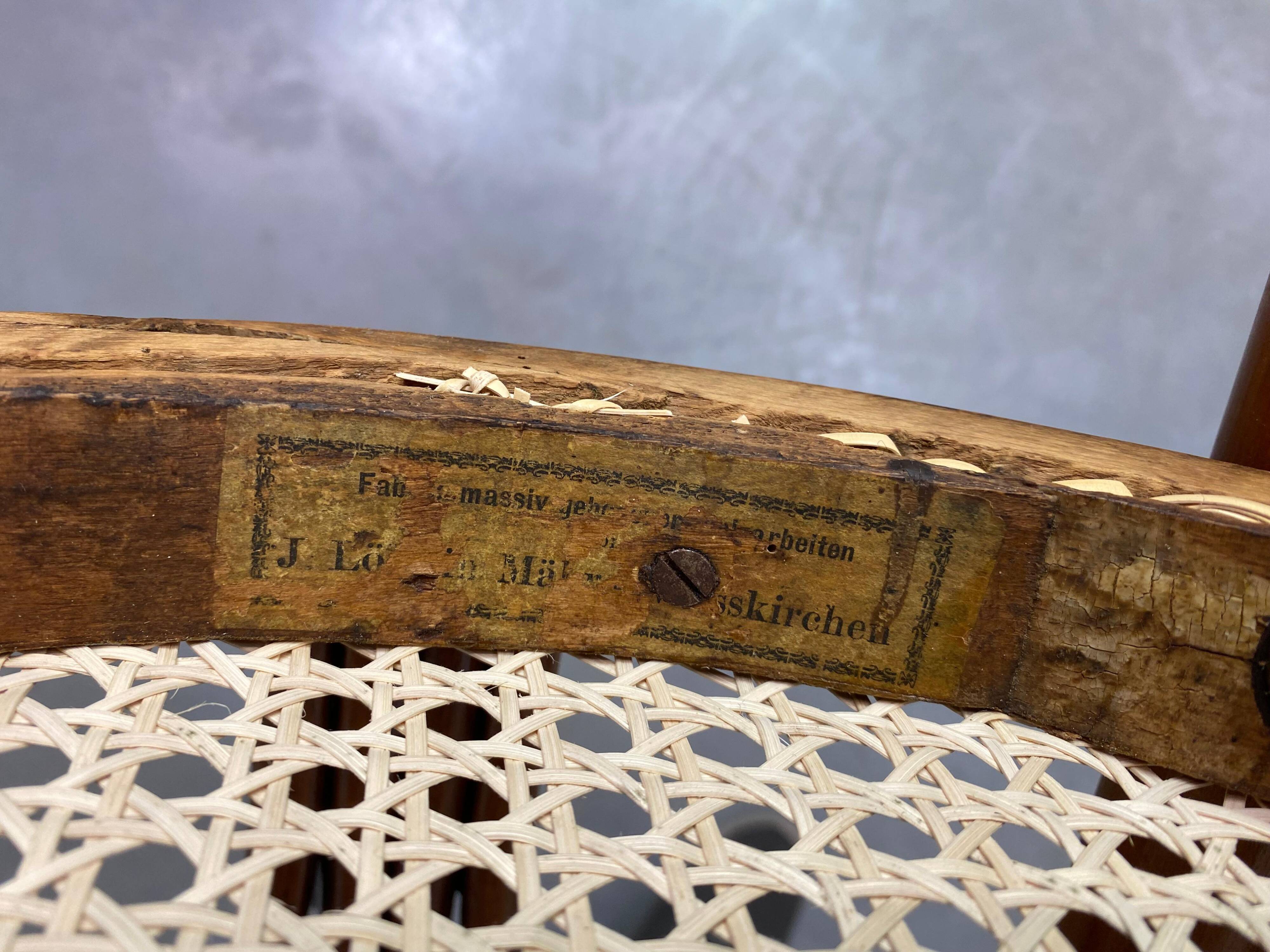 Curved wooden dining chair by Löbl Wieisskirchen