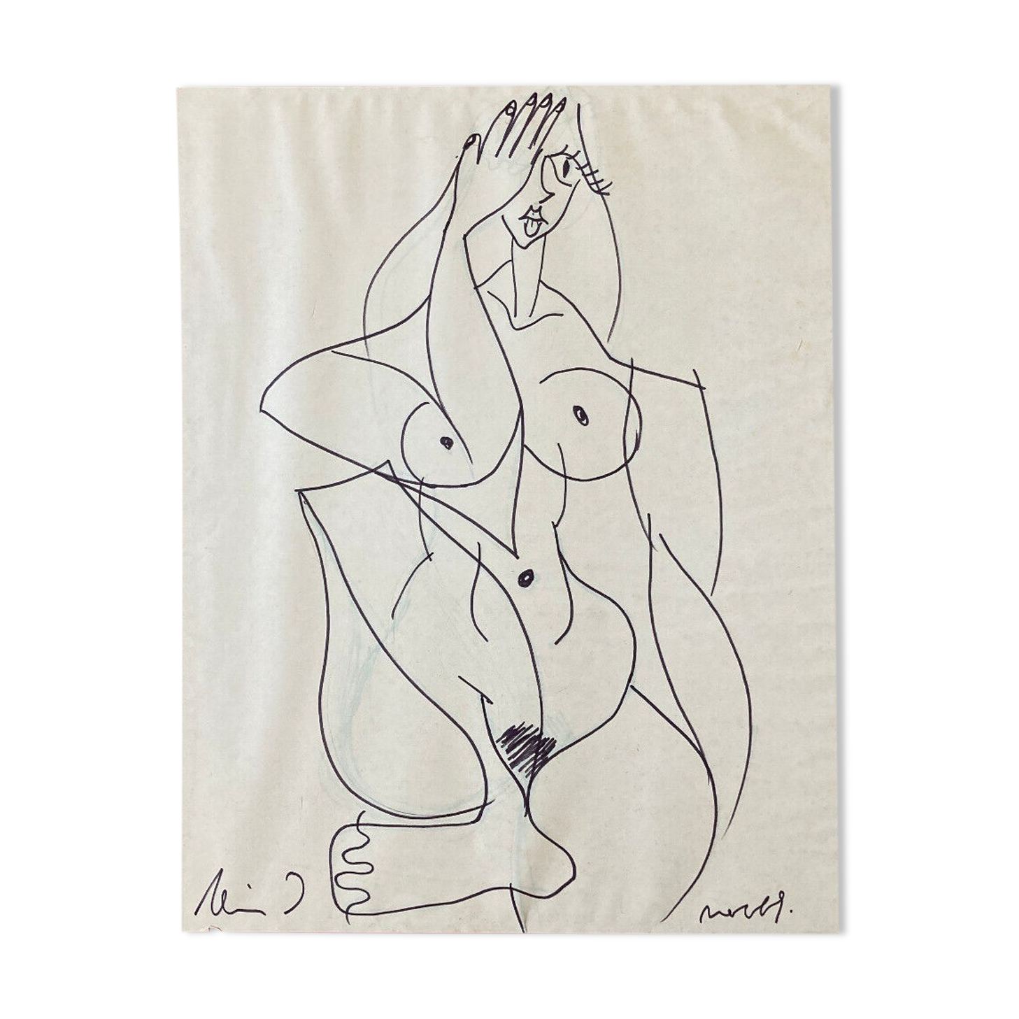 Drawing - sitting - surrealism