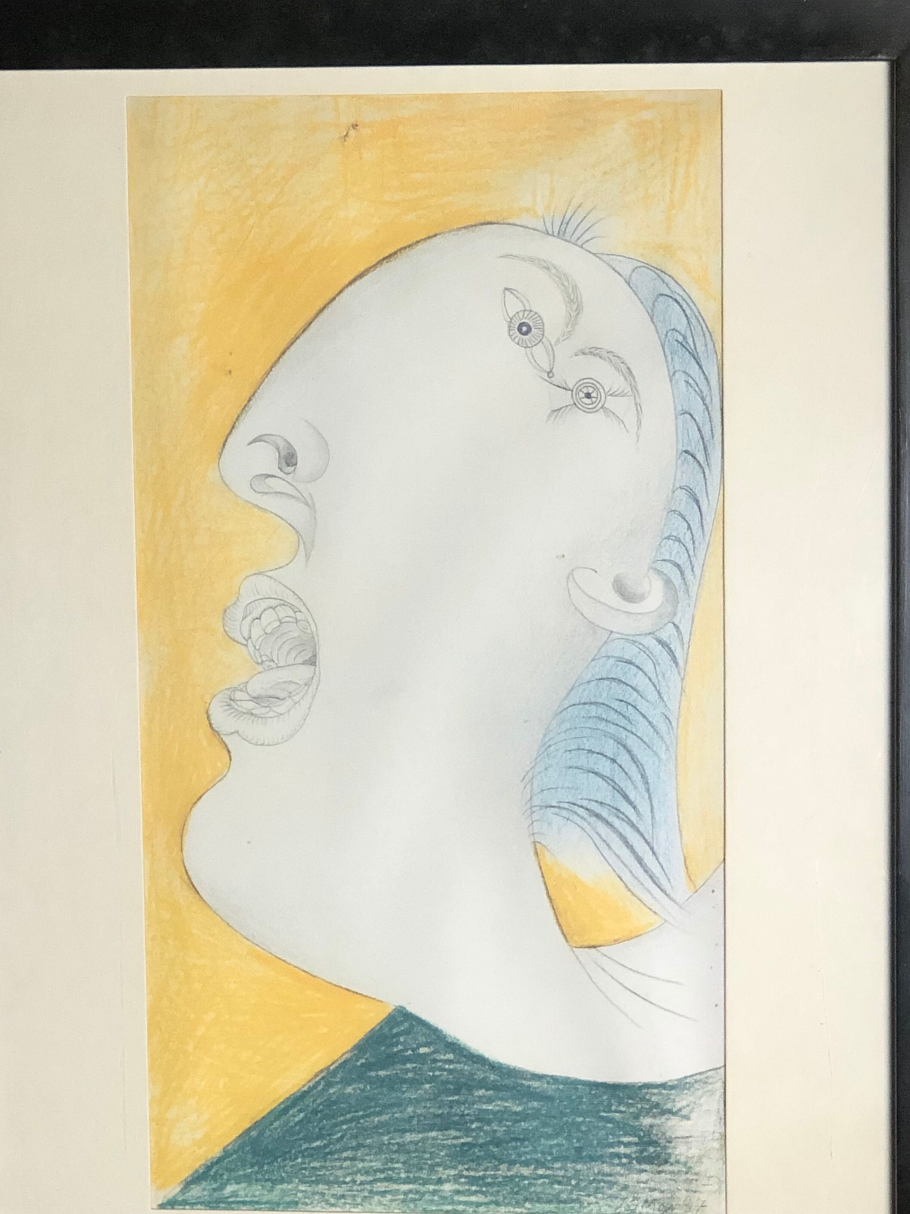 Picasso, reproduction "woman's head" preparatory drawing Guernica