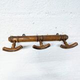 Porte-manteau Art Déco en bois tourné