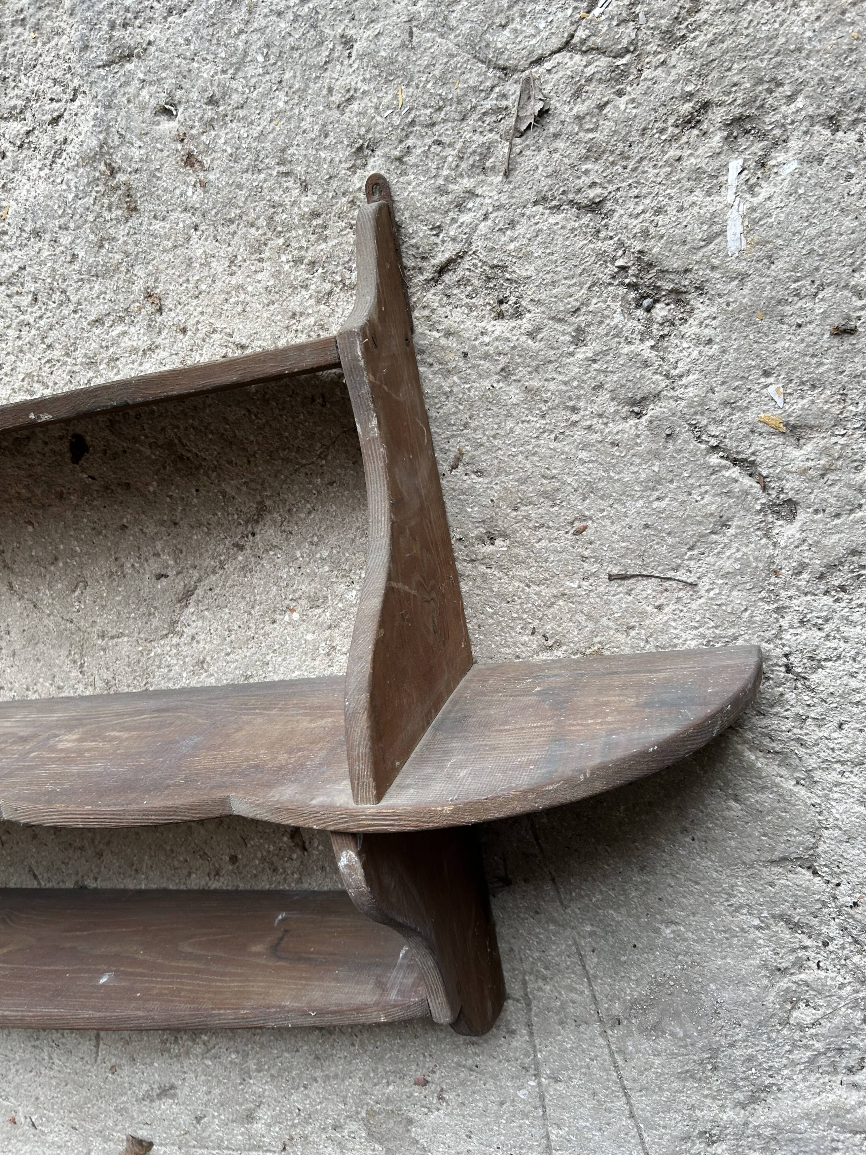 Antique wooden wall shelf