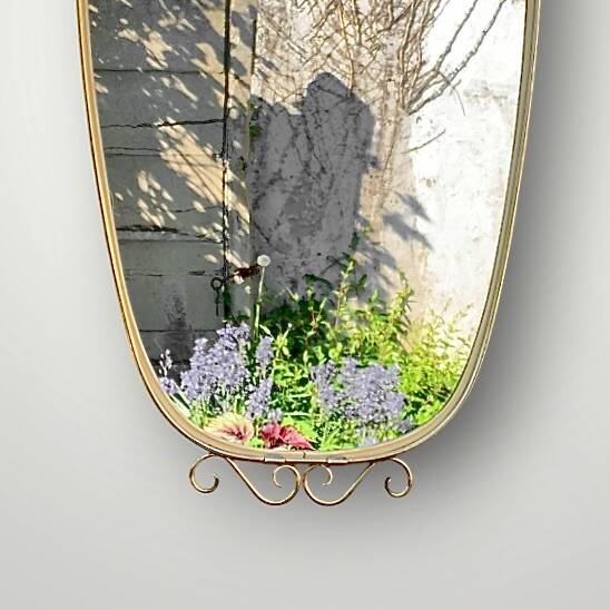 Antique wall mirror in gold metal – Free form –