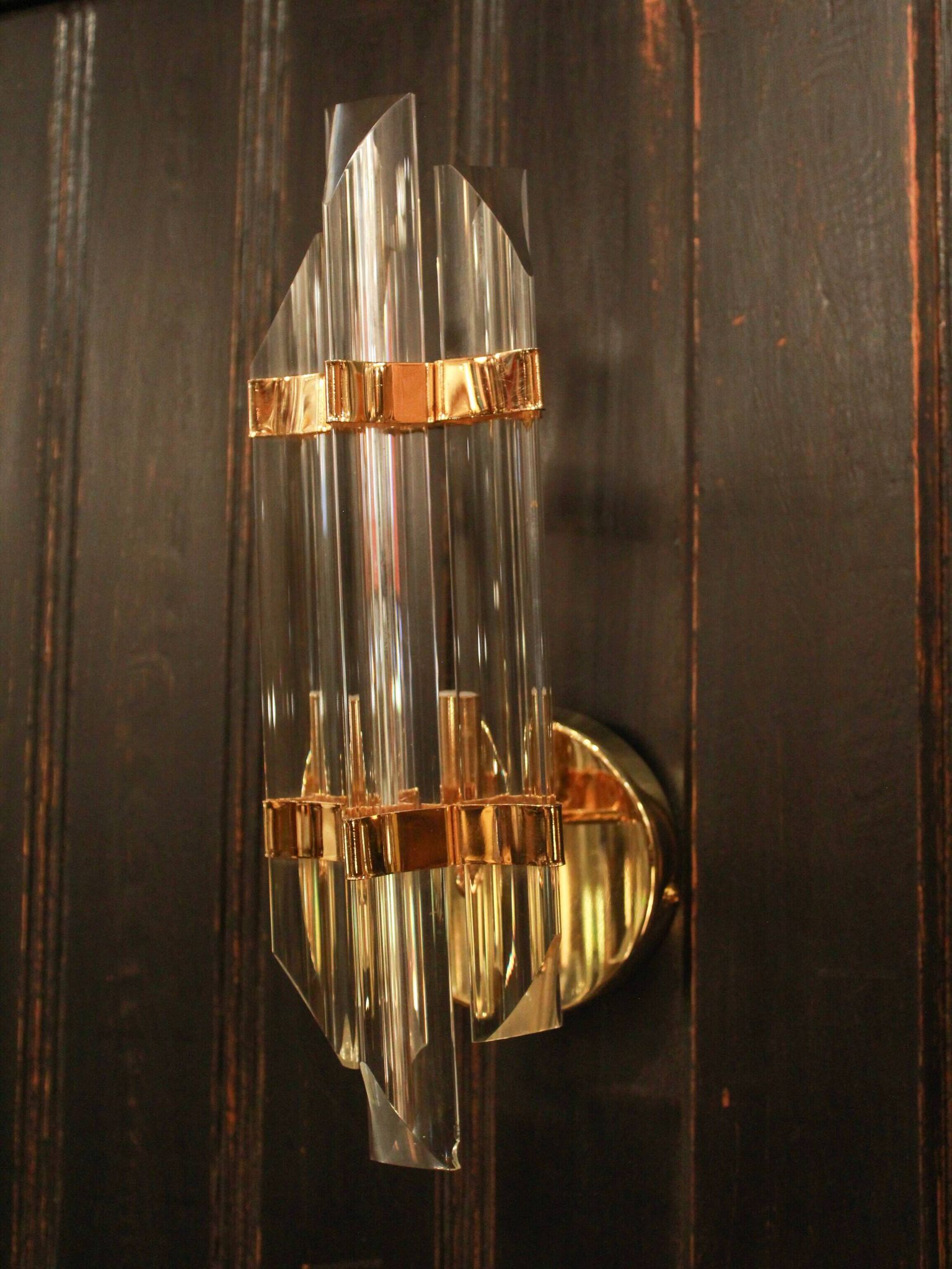 Pair of Venini wall lights, produced in Italy in the 1970s.