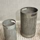 Vintage set of perforated metal waste bins