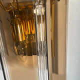 Pair of Italian smoked glass wall lights 1970