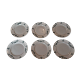Series of six flat plates in earthenware of Longchamp model Sapho
