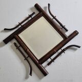 Bamboo wall mirror, Japanese style, late 19th century, 40 cm