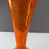 Craquelee Vase orange, Vintage Vase 70's