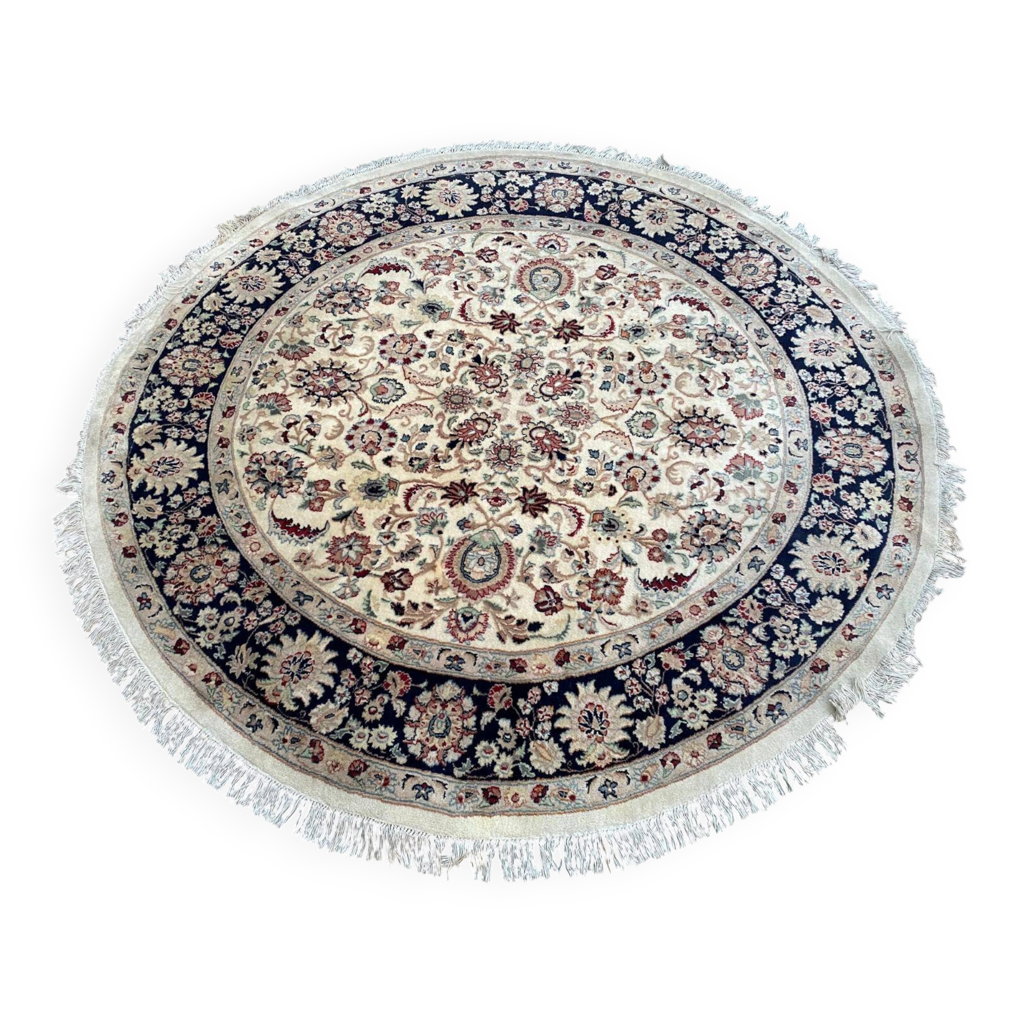 Handmade round wool Persian rug 185cm