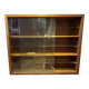 Small vintage wall display cabinet in wood and glass – mixed shelves