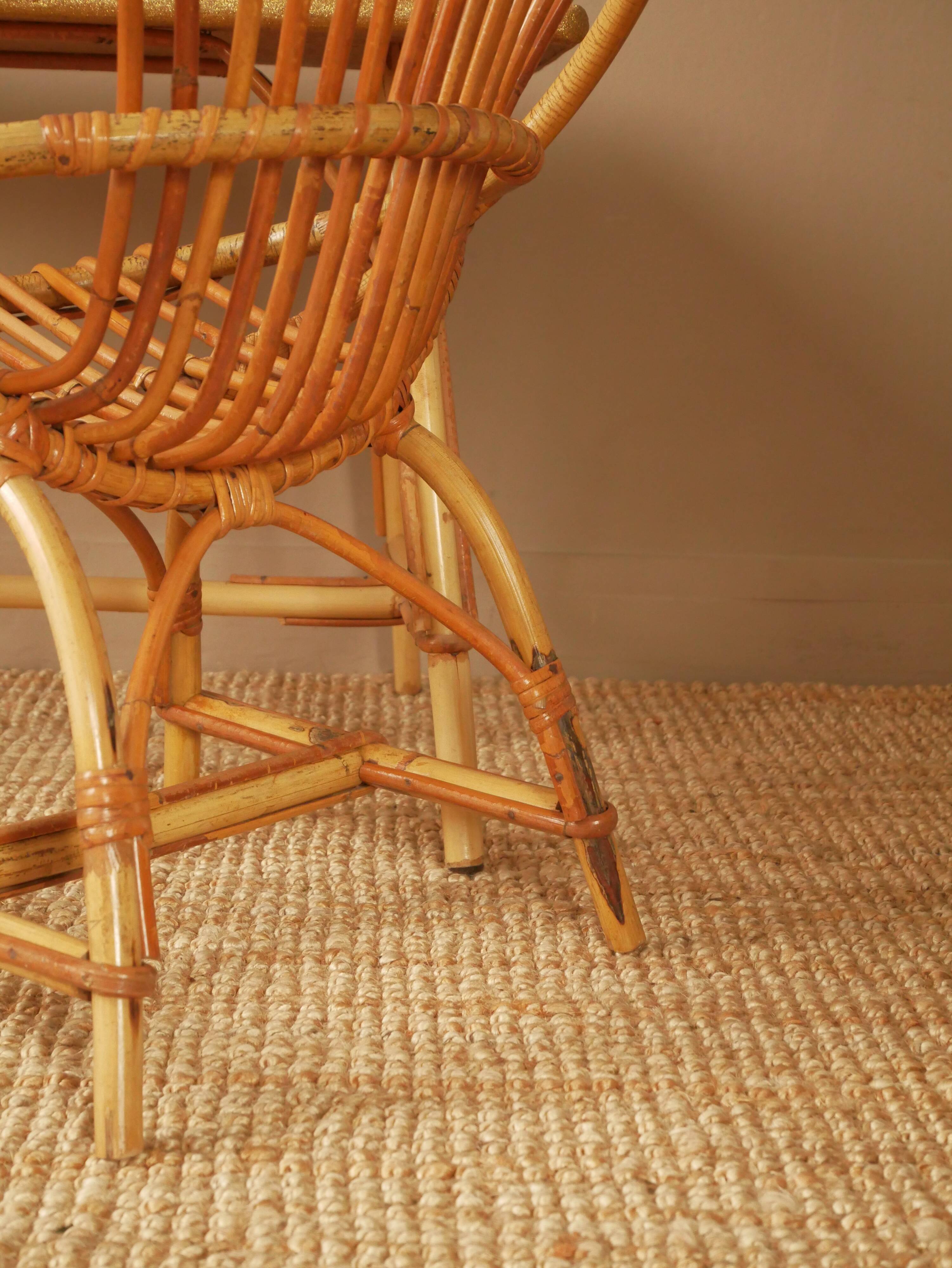 Rattan desk and chair set