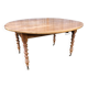 Round table in solid cherry wood, extendable with twisted legs, Louis Philippe style.