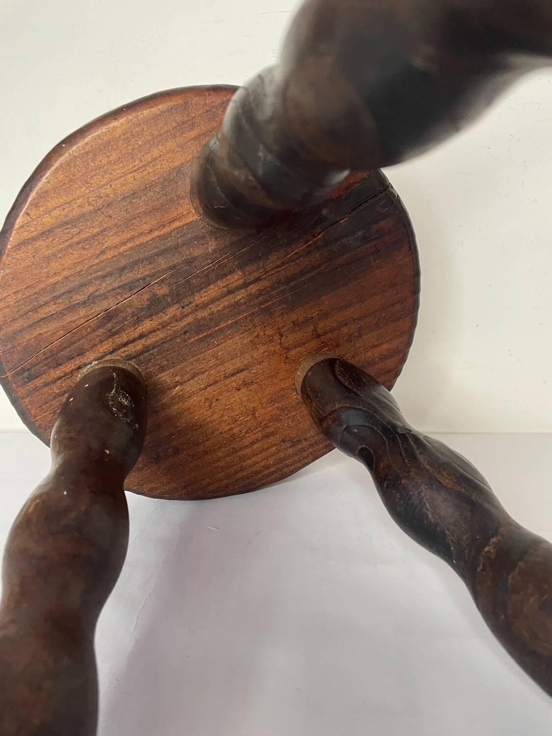 Brutalist wooden stool