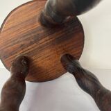 Brutalist wooden stool