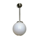 Minimalist chrome and opaline pendant lamp 1950