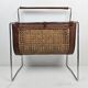 Italian Magazine Rack with Rattan, 1980's