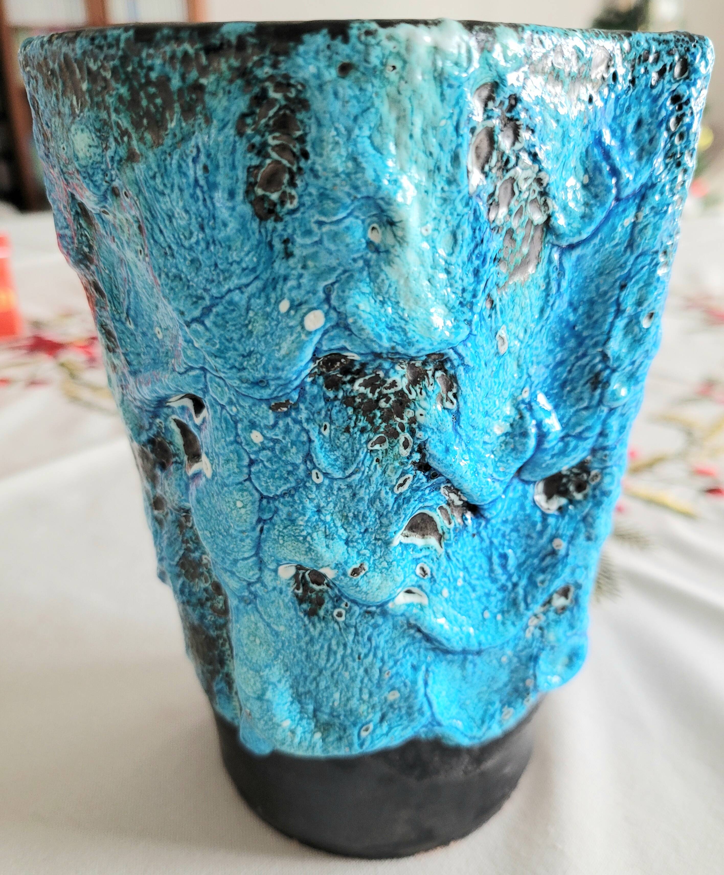Turquoise lava ceramic vase