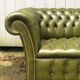 Chesterfield green leather sofa